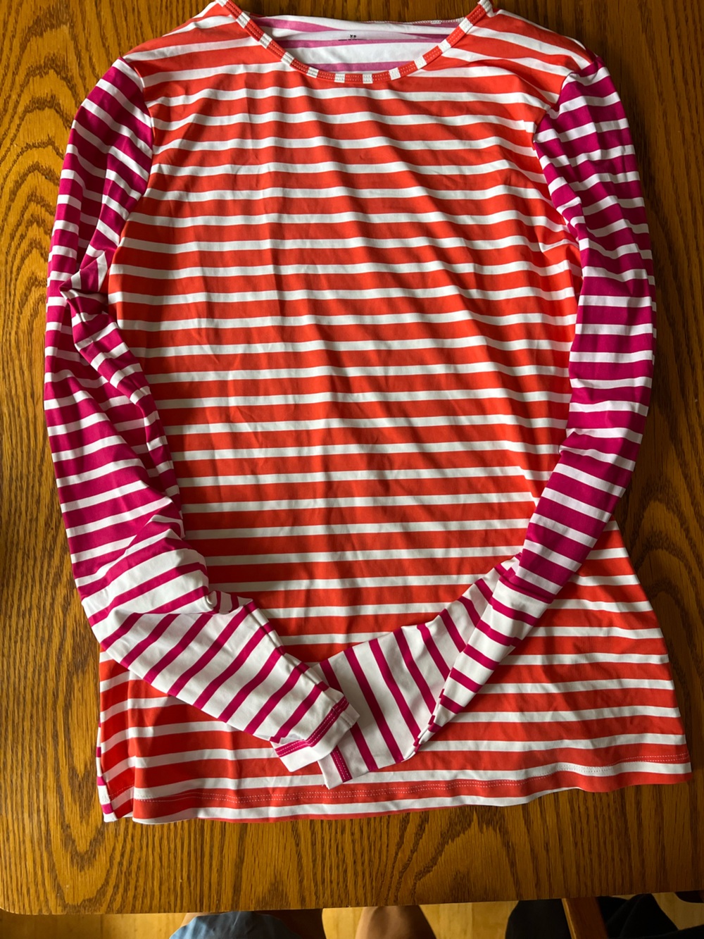 Landsend pink, orange, and white swim / sun top